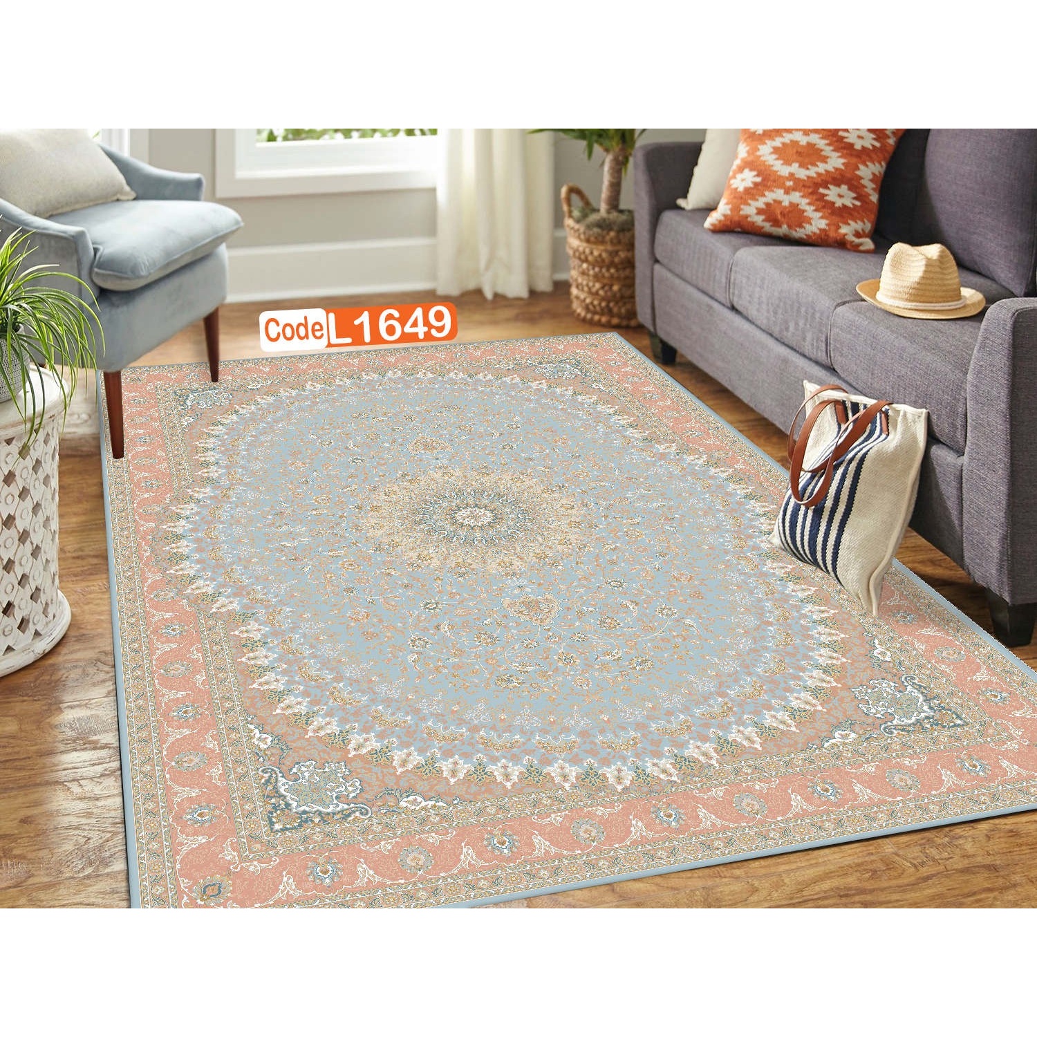 روفرشی کشدار (کاور فرش) و فرشینه و پادری کالای خواب متین کد L 1649