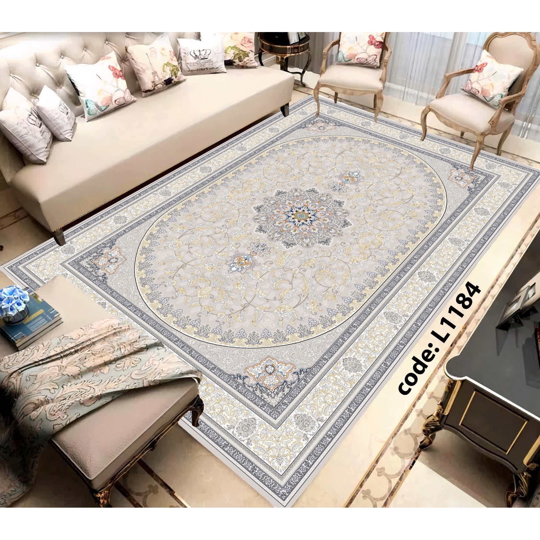 روفرشی کشدار (کاور فرش) و فرشینه و پادری کالای خواب متین کد L 1184