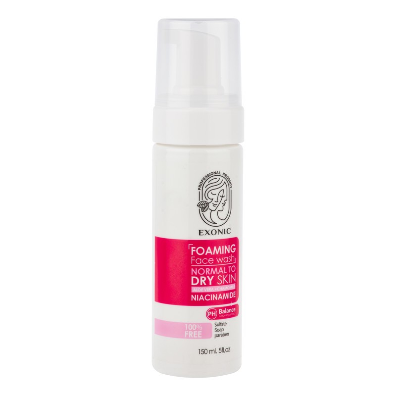 فوم شست وشوی صورت اگزانیک مدل NIACINAMIDE مناسب برای پوست نرمال و خشک حجم 150 میلی لیتر
