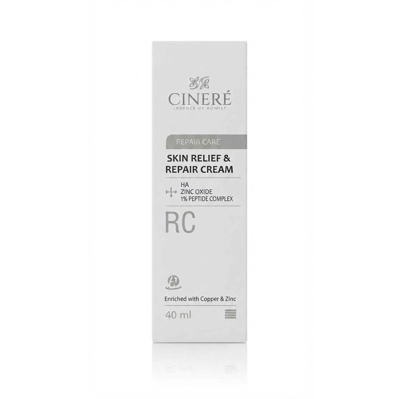 کرم ترمیم کننده و التیام بخش پوست سینره مدل Skin Relief Repair RC حاوی زینک اکساید و هیالورونیک اسید
