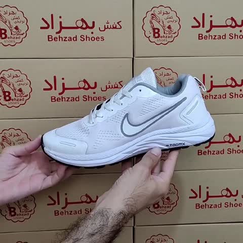 کتونی نایک مردانه پسرانه رنگ سفید سایز 41 تا 44 کفی طبی کف دوخت زیره پیو لژ سه و نیم سانتی رویه بافت خارجی سبک و راحت