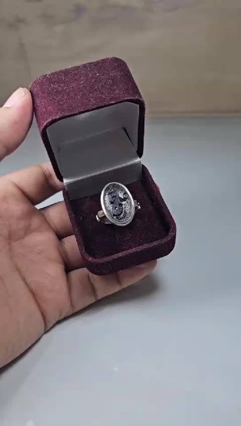انگشتر مردانه  نگین در نجف  خط استاد جواد ذکر (یاعلی )