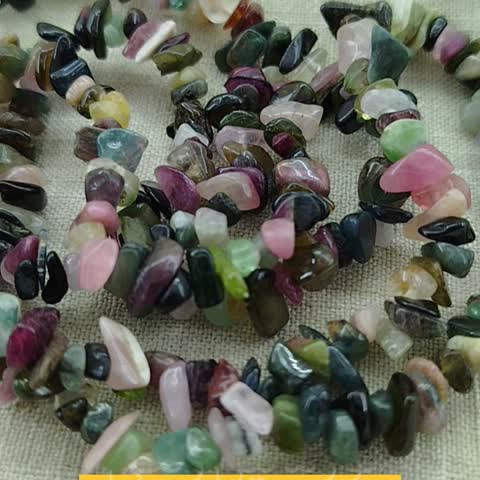 ریسه سنگ تورمالین رنگی کیفیت درجه یک، سنگ شکسته ، سنگ چیپسی