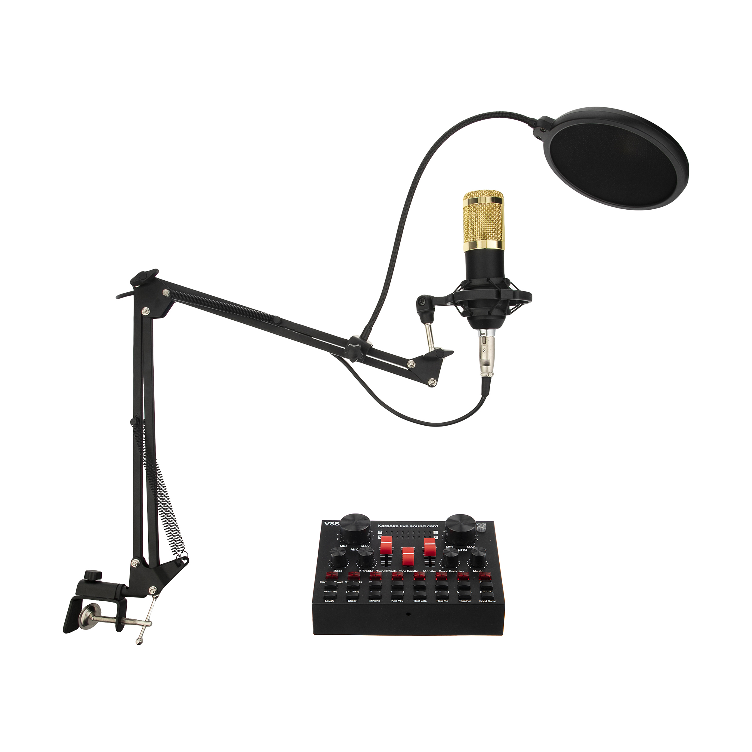 میکروفون استودیویی مدل legendary vocal به همراه کارت صدا V8s