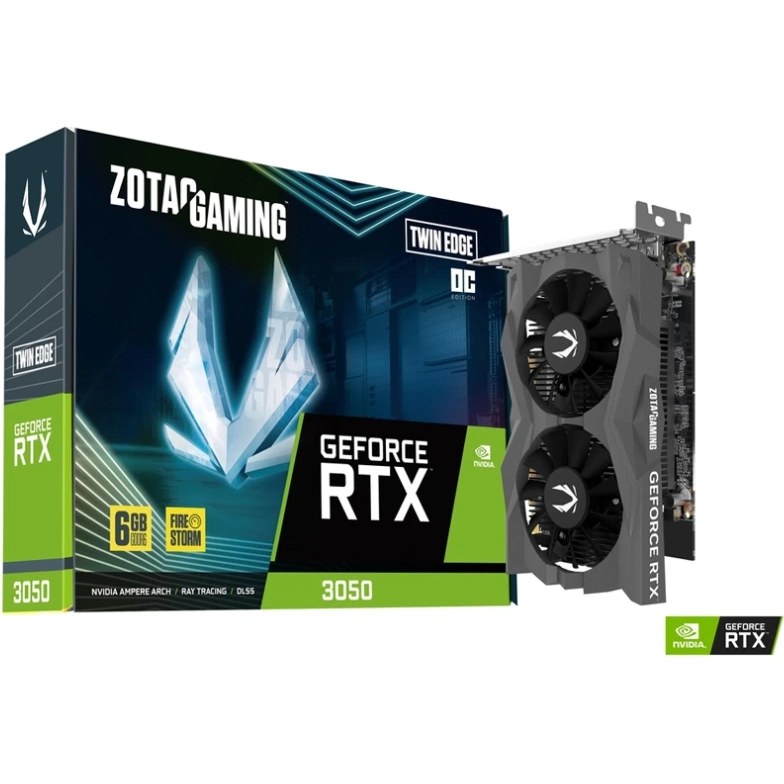 کارت گرافیک 6 گیگ rtx 3050 مدل zotac twin oc پلمپ