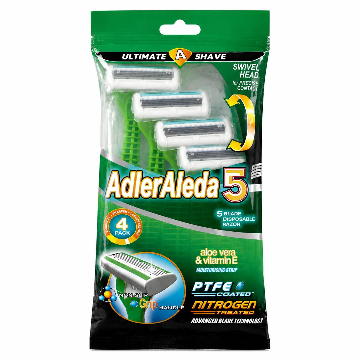 تیغ اصلاح پنج لبه صابوندار کیفیت عالی (بسته 4 عددی)
