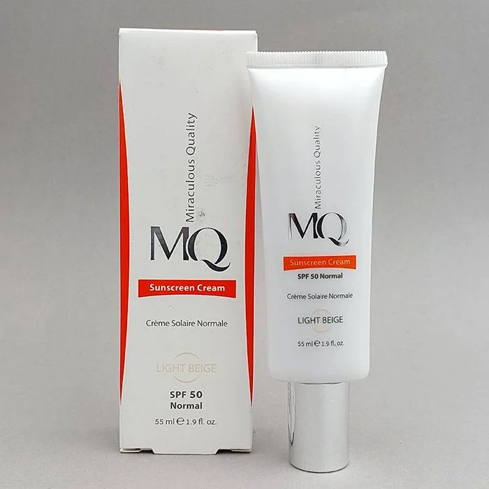 کرم ضد آفتاب ام کیو MQ SPF50 فاقد چربی بژ طبیعی 55 میل
