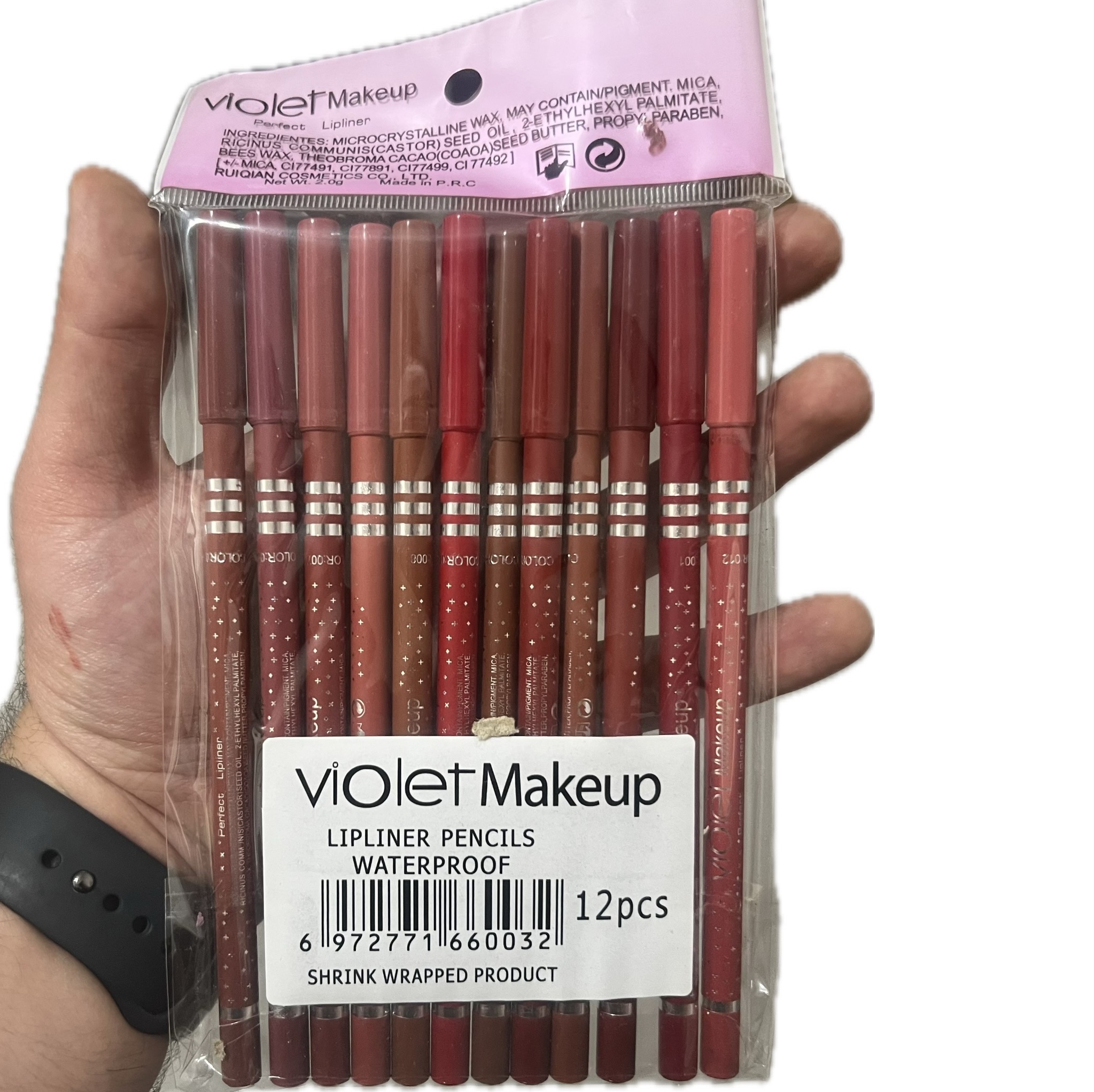 خط لب ویولت بسته 12 عددی جور ( قیمت عمده) خط لب Violet