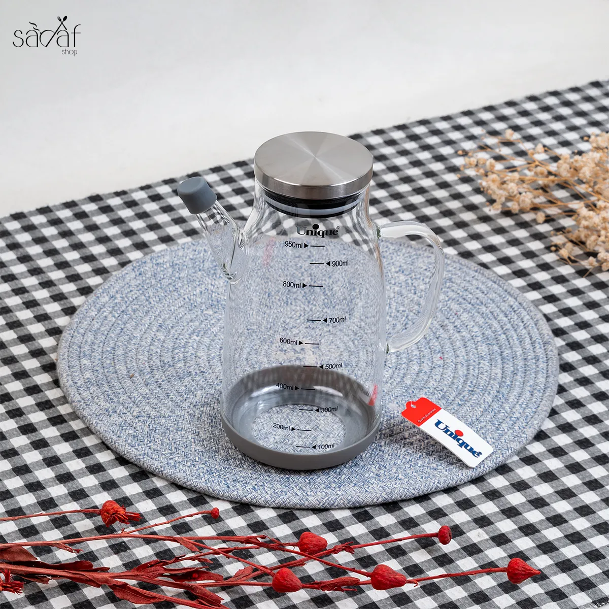 روغن ریز 950 سی سی درب استیل یونیک (یک عددی)
