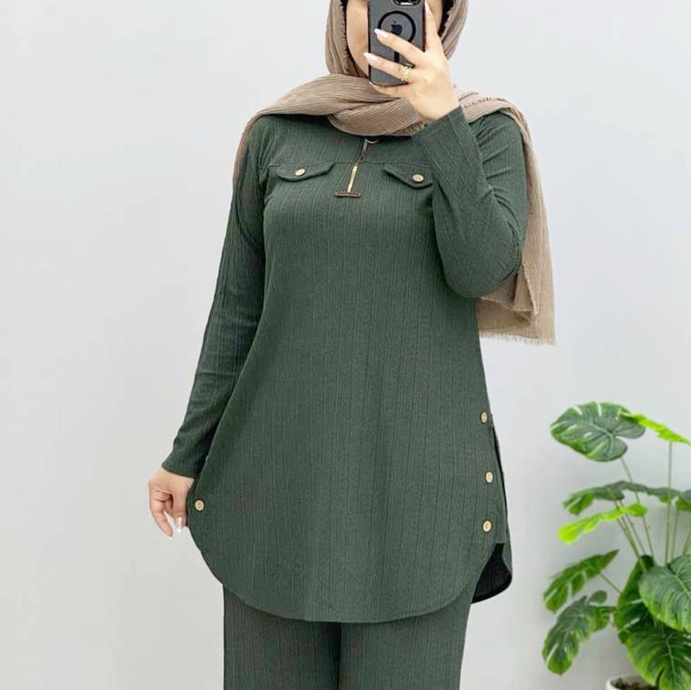 ست تونیک شلوار جنس کریشه ست مانتو شلوار زنانه ست بیرونی زنانه ست راحتی زنانه 