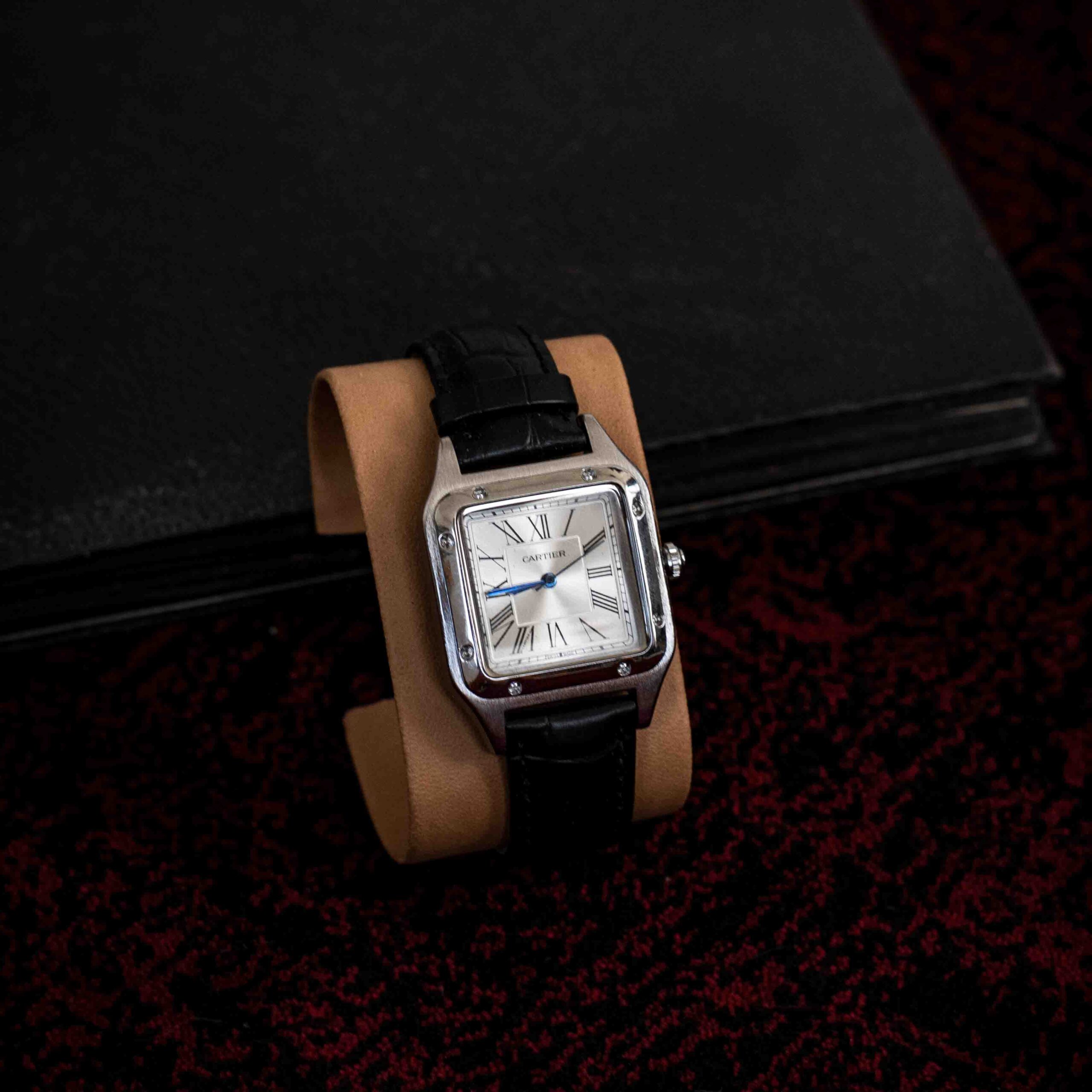 خرید ساعت مچی زنانه کارتیر سانتوس (Cartier Santos) ساده بند چرمی | گالری راینو
