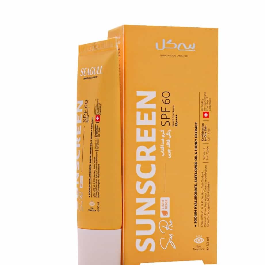 کرم ضد آفتاب سی گل SPF60 فاقد چربی 50 میلی لیتر بژ روشن