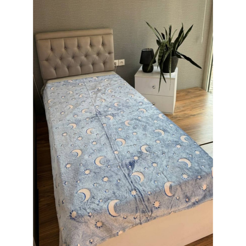 پتو 2 نفر مدل شبنما ماه و ستاره سایز 220x200 سانتیمتر
