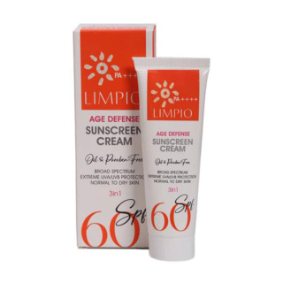 کرم ضد آفتاب بی رنگ لیمپیو با SPF60 مناسب انواع پوست حجم 50 میلی لیتر