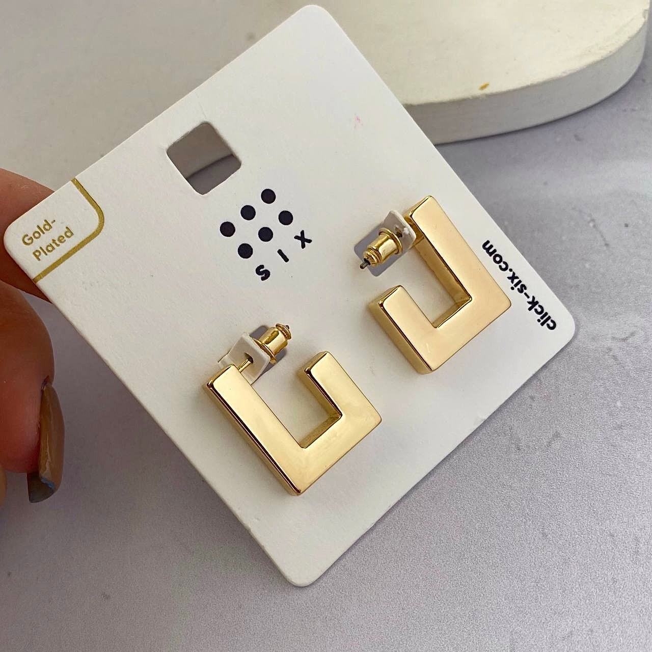 گوشواره اشکال هندسی آبکاری طلا