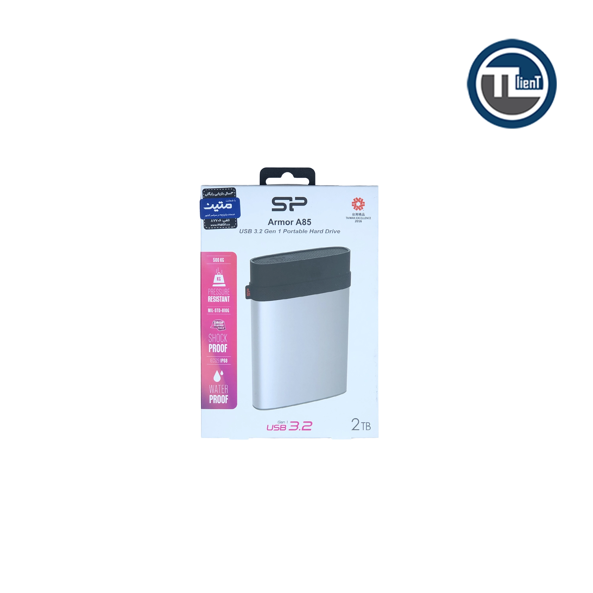 هارد اکسترنال سیلیکون پاور Armor A85 2.5" Sh&W-P ظرفیت 2 ترابایت Silver