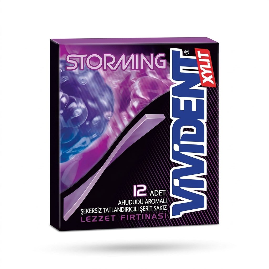 آدامس ویویدنت استورمینگ طعم تمشک Storming Xylit اصل ترکیه