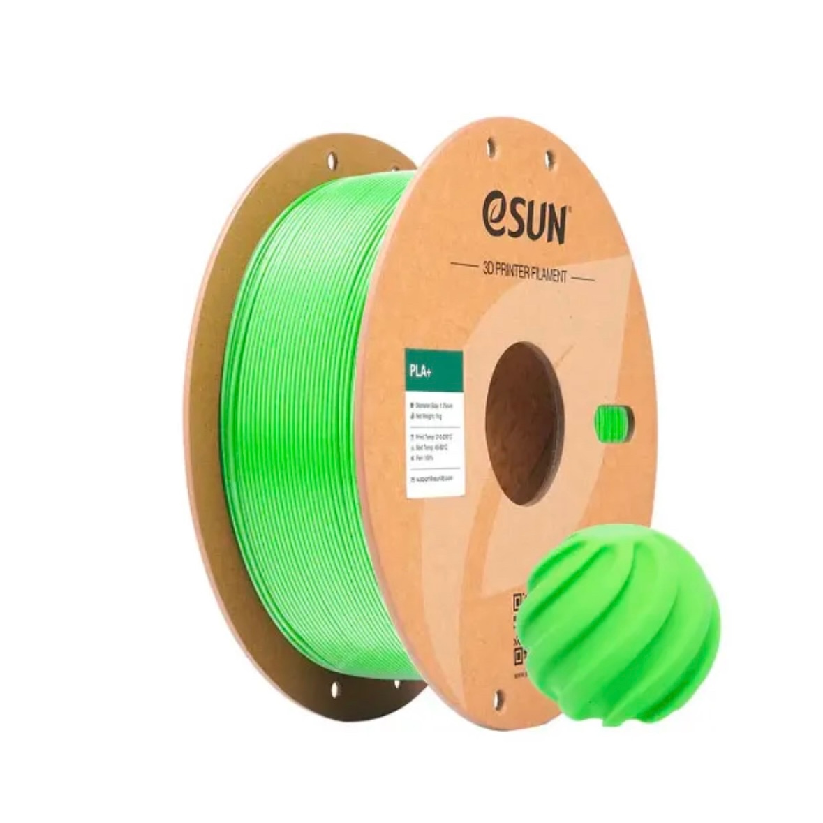 فیلامنت PLA+ ایسان 1.75میلیمتر 1کیلوگرم سبز (RGB Green)