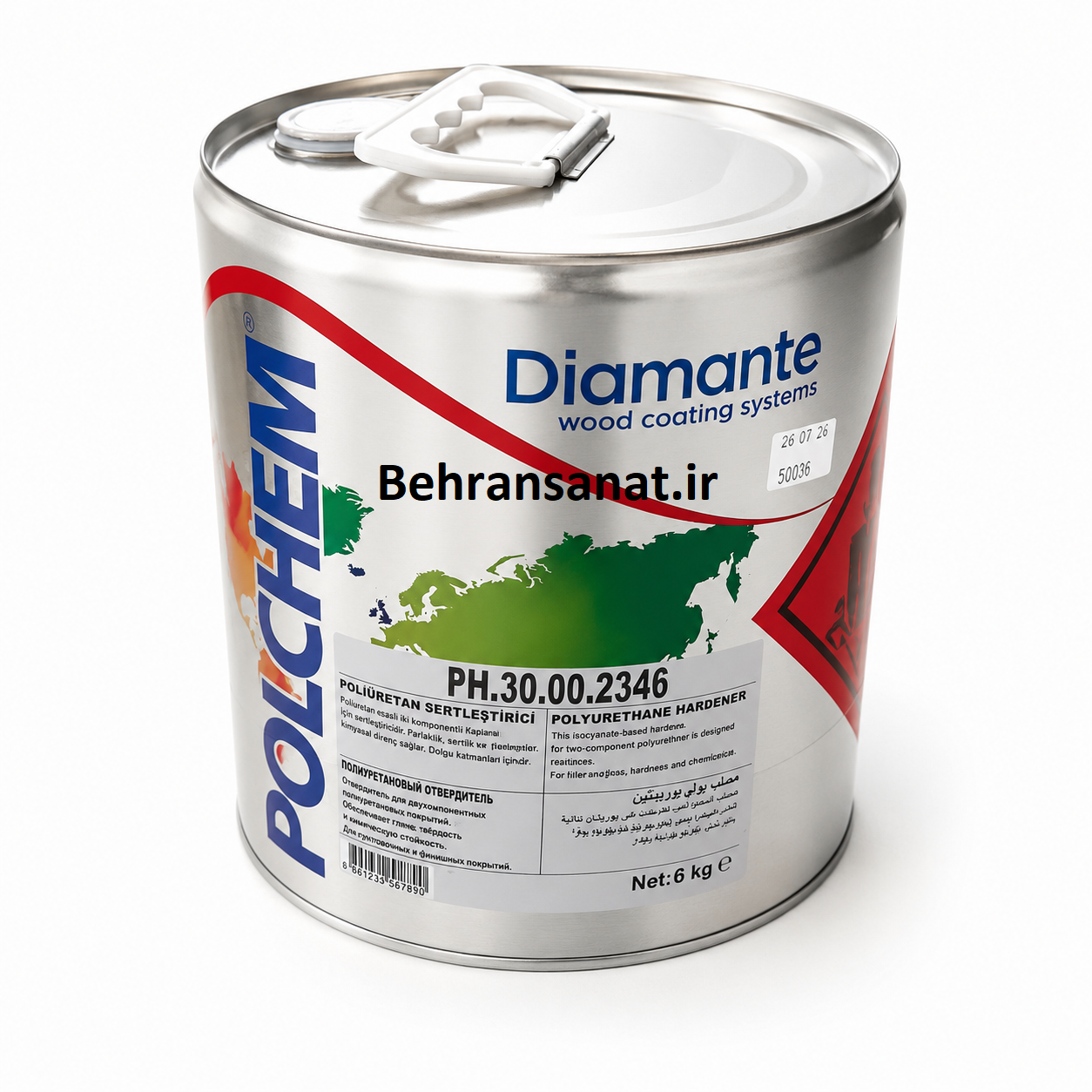 رنگ چوب پلی یورتان آستری سفید پولچم حلب کد PA.10.00