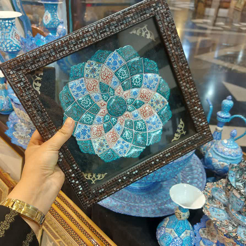 تابلو میناکاری مسی مدل اسلیمی ختایی کد 56521
