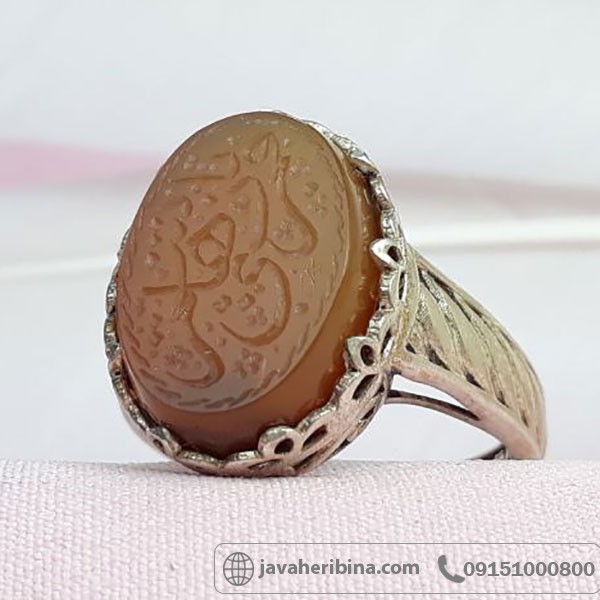 انگشتر عقیق یمنی با حکاکی یا قمر بنی هاشم کد33951