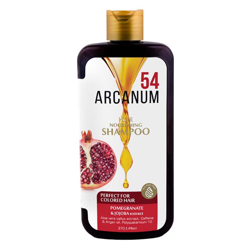 شامپو فری سولفات مناسب برای موهای رنگشده حاوی عصاره انار حجم 370 میل آرکانوم - ARCANUM