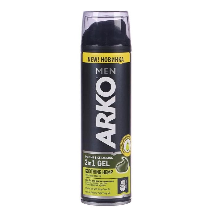 ژل اصلاح 2 در 1 مردانه مدل Soothing Hemp حجم 200 میل آرکو - ARKO