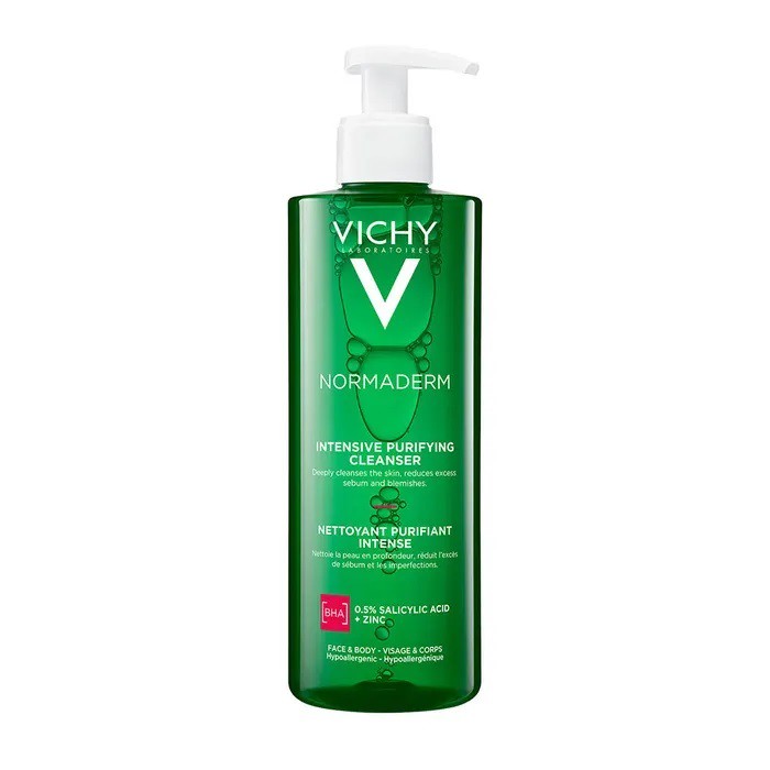 ژل شستشو صورت ویشی مدل Normaderm مناسب پوست چرب و حساس وجوش دار حجم 400 میل