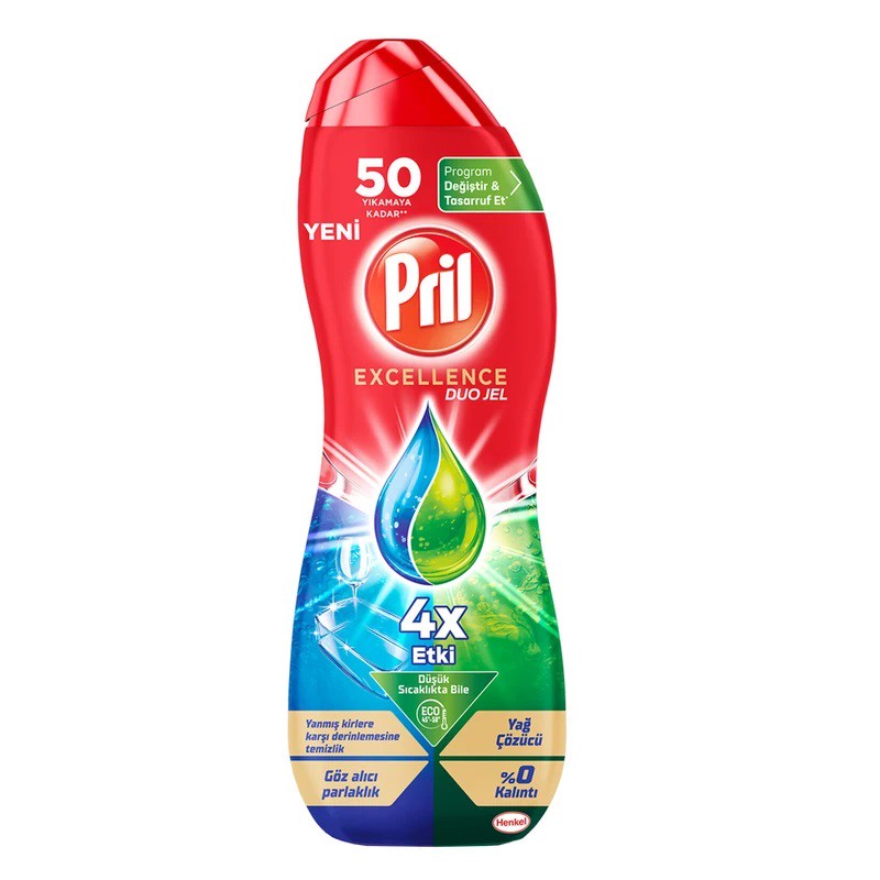 ژل ماشین ظرفشویی پریل مدل Pril Excellence حجم 900 میل لیتر