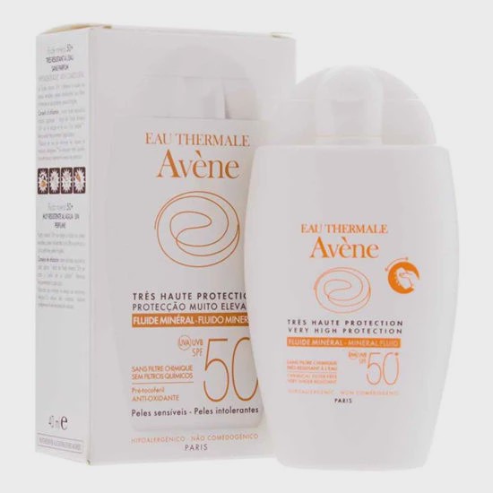 فلوئیدضدآفتاب مینرال محافظ بسیار بالا اونAv neمدلVery High Protection SPF50 حجم40میل مناسب پوست حساس