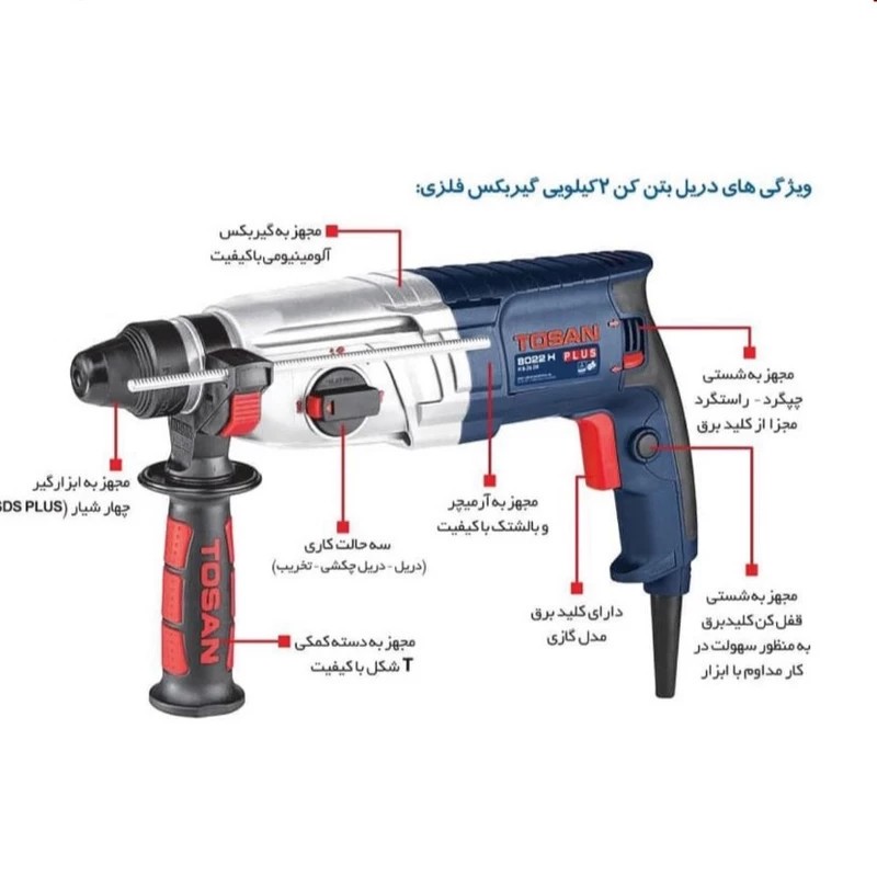 دستگاه بتن کن 800وات توسن پلاس چهار شیار 8022