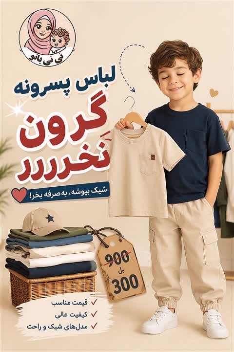 تیشرت شلوارک پسرانه سایز 55 و 60