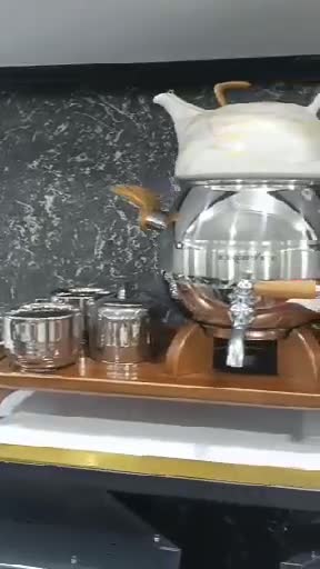 سماور روزگاری با استند چوبی 