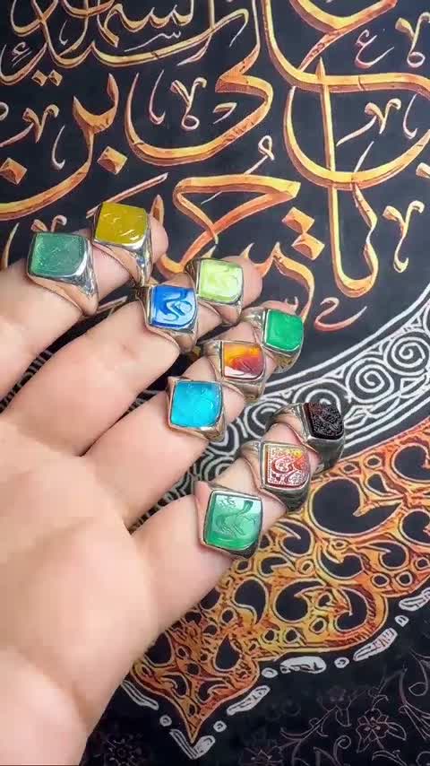 انگشترهای نقره مردانه ویژه محرم مدل نقطه باخط درجه یک دستنویس
