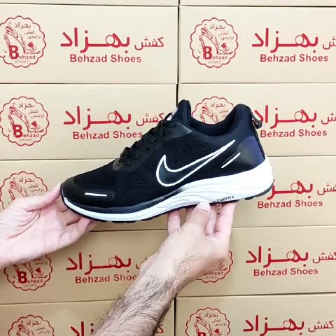 کتونی نایک مردانه پسرانه رنگ مشکی سایز 41 تا 44 کفی طبی کف دوخت زیره پیو لژ سه و نیم سانتی رویه بافت خارجی سبک و راحت