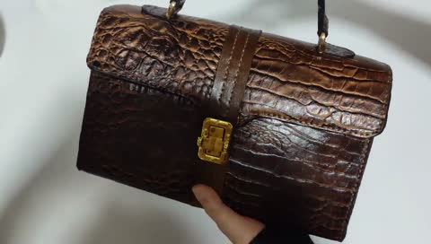 کیف دستی مجلسی زنانه چرم طبیعی کروکودیل