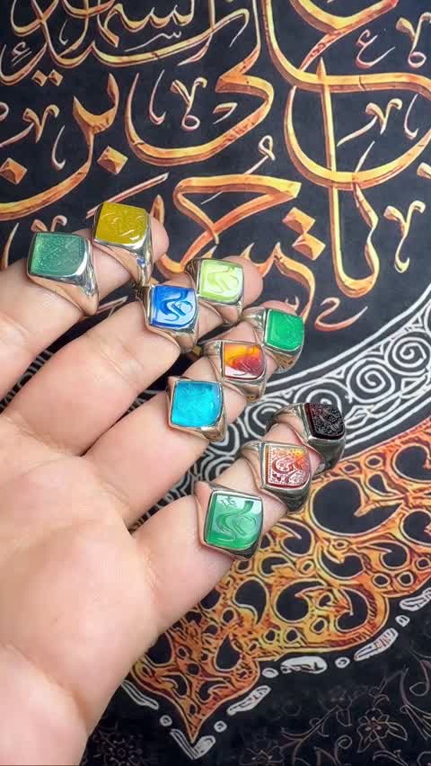 انگشتر عقیق مردانه نقطه بسم الله