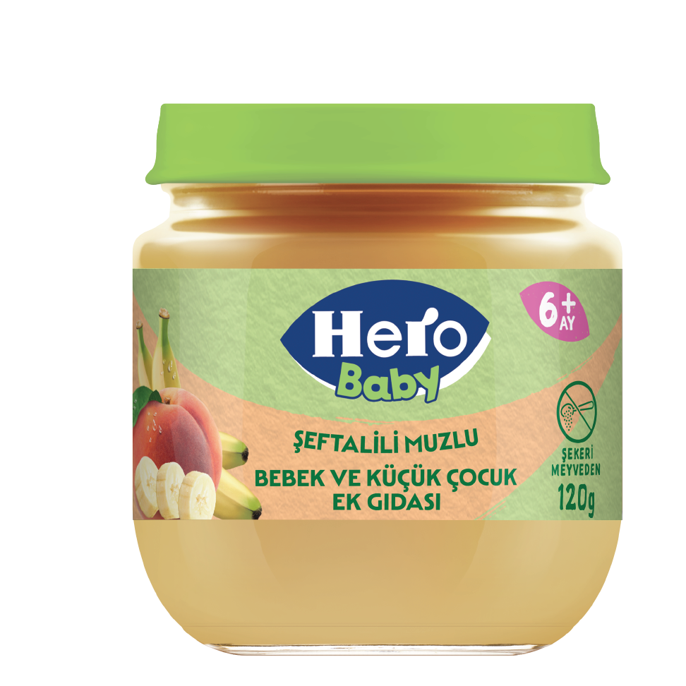 پوره میوه هیرو بیبی (Hero Baby) با طعم هلو و موز