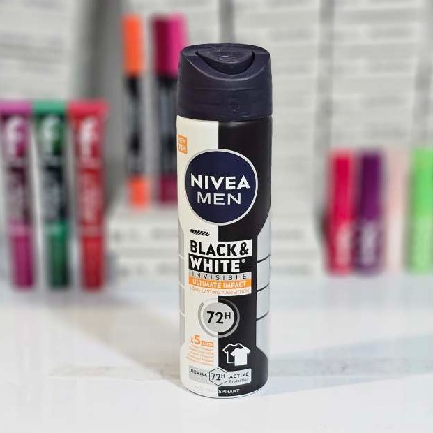 قیمت و خرید اسپری 150 میل 72ساعته پودری مردانه نیواNIVEA MEN BLACK WHITE 