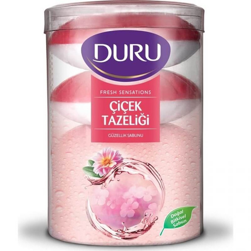 صابون لیوانی دورو Duru با رایحه گلهای بهاری در بسته 4 عددی حجم 400 گرم