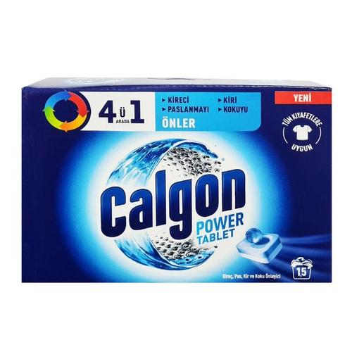 قرص جرم گیر ماشین لباسشویی 4 در 1 کالگون Calgon بسته 15 عددی