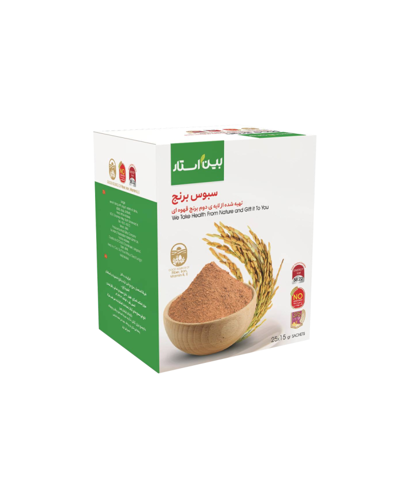 سبوس برنج لایه دوم قهوهای بسته 25 ساشه بین استار