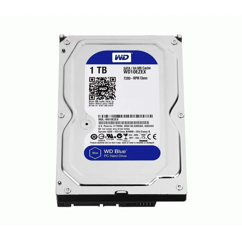 هارد دیسک اینترنال ظرفیت 1TB وسترن دیجیتال آبی گارانتی شرکتی (ریفر)