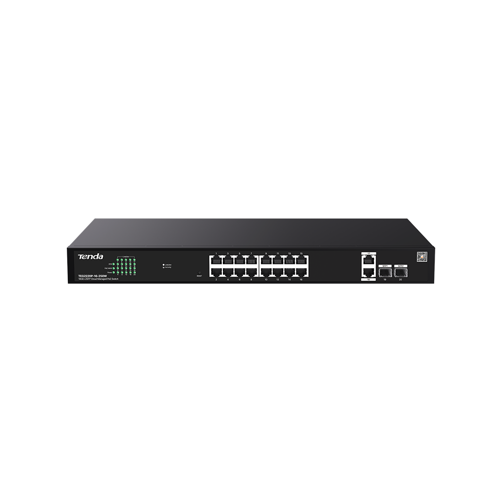 سوئیچ 16 پورت POE مدل TEG2220P-16-250W برند تندا