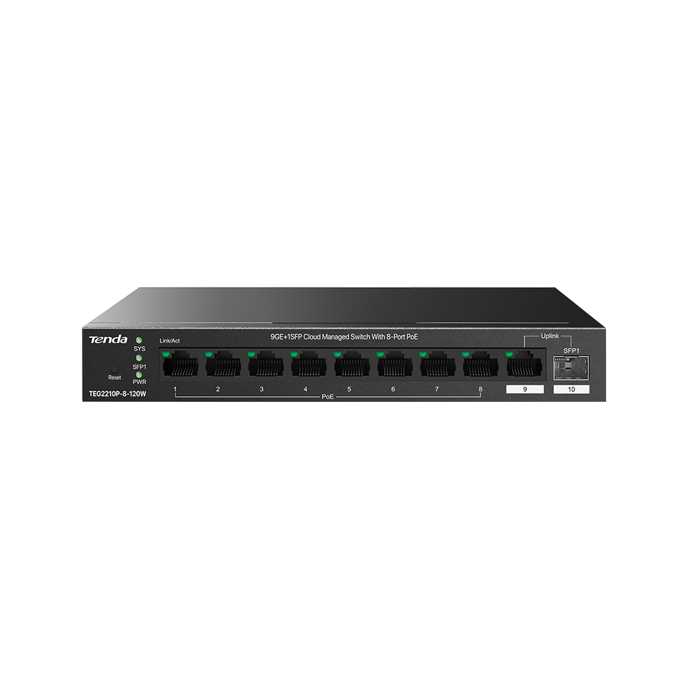 سوئیچ 8 پورت POE مدل TEG2210P-8-120W برند تندا