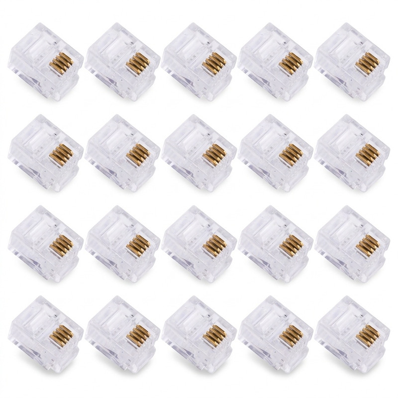 سوکت تلفن مدل TTS-RJ12-6P4C بسته 20 عددی
