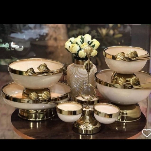 سرویس پذیرایی 5 تکه مدل لیلیوم ( گل فلزی )