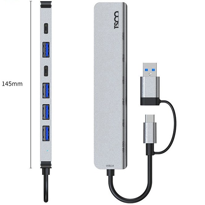 هاب USB تسکو مدل THU1148 هفت پورت Type-C و USB 3.0
