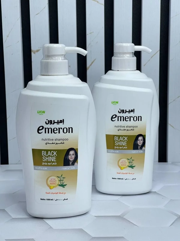 شامپو امرون مشکی مدل black shine حجم 1000 میل