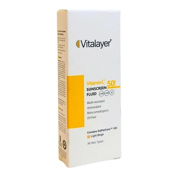 فلوئید ضد آفتاب بی رنگ ویتامین سی ویتالیر SPF50